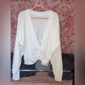 Aerie- OFFLINE Twist Back Sweatshirt- White XL